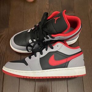 Air Jordan One Low - Cement Fire Red Sneakers